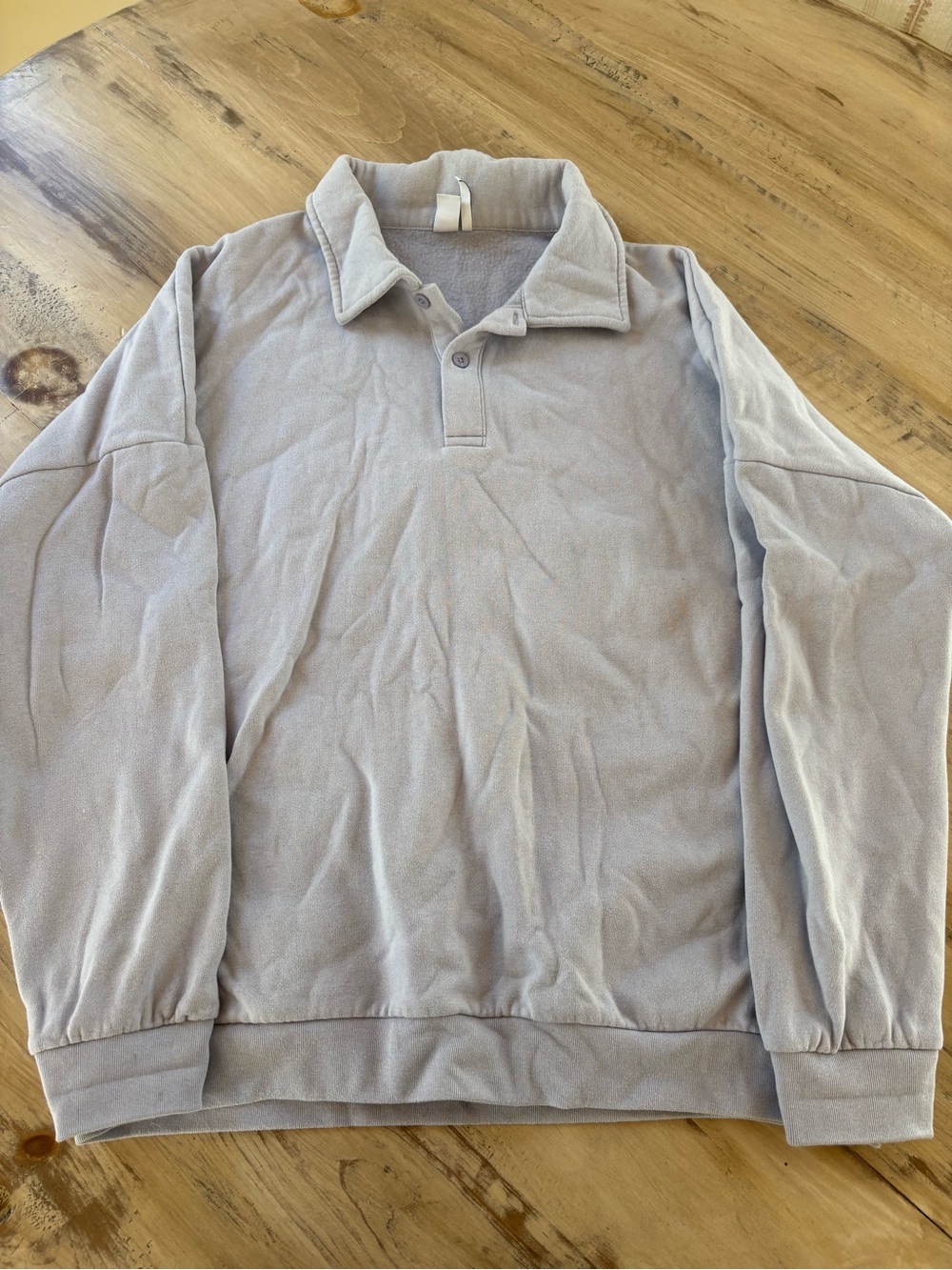 twik Light Gray Fleece Polo Pullover